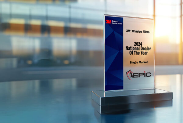 Epic Solar Control awarded 3M National Dealer of the Year...Again.